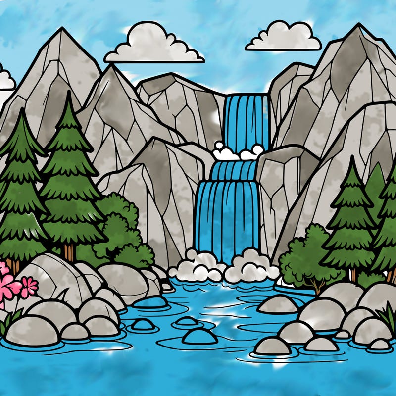 waterfall in mountain