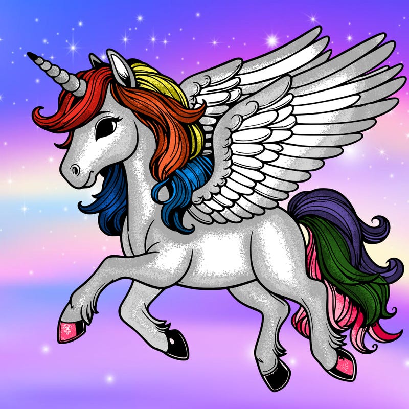 realistic unicorn with wings