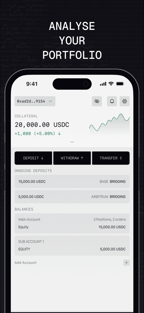 Lighter Mobile - Lighter Mobile app portfolio screen showing crypto balance and trading data