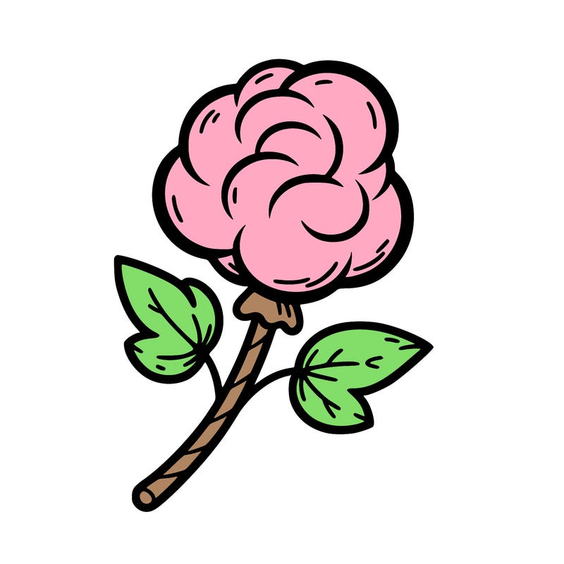 cotten candy shaped like a flower