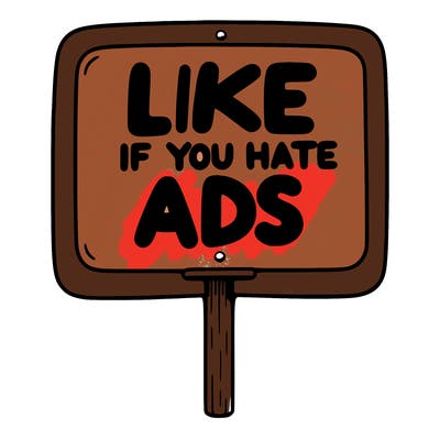a sign that says like if you hate ads