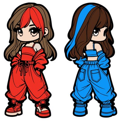 girl in crop top and baggy pants