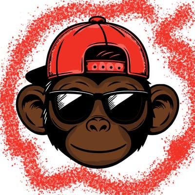 monkey wearing sunglasses and a cap