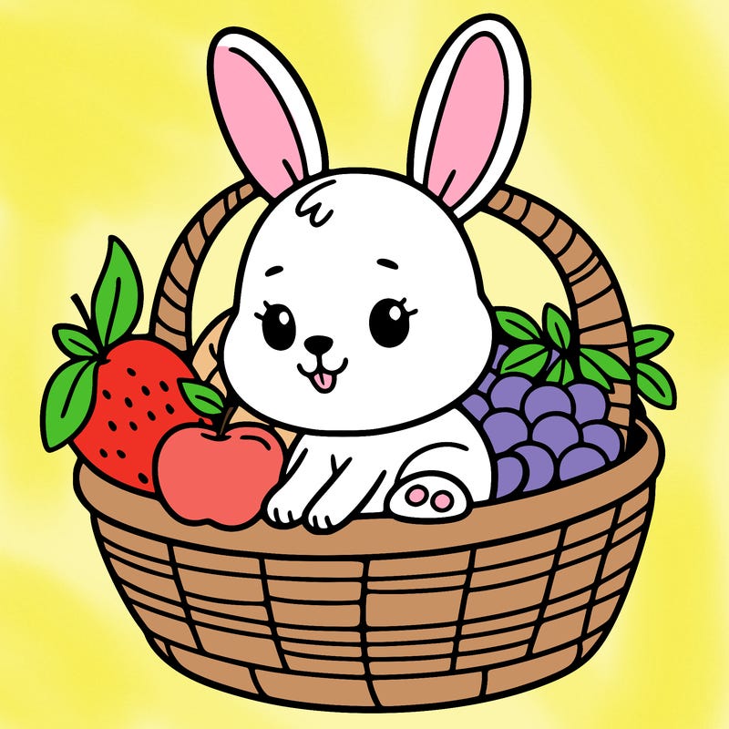 bunny in a fruit basket