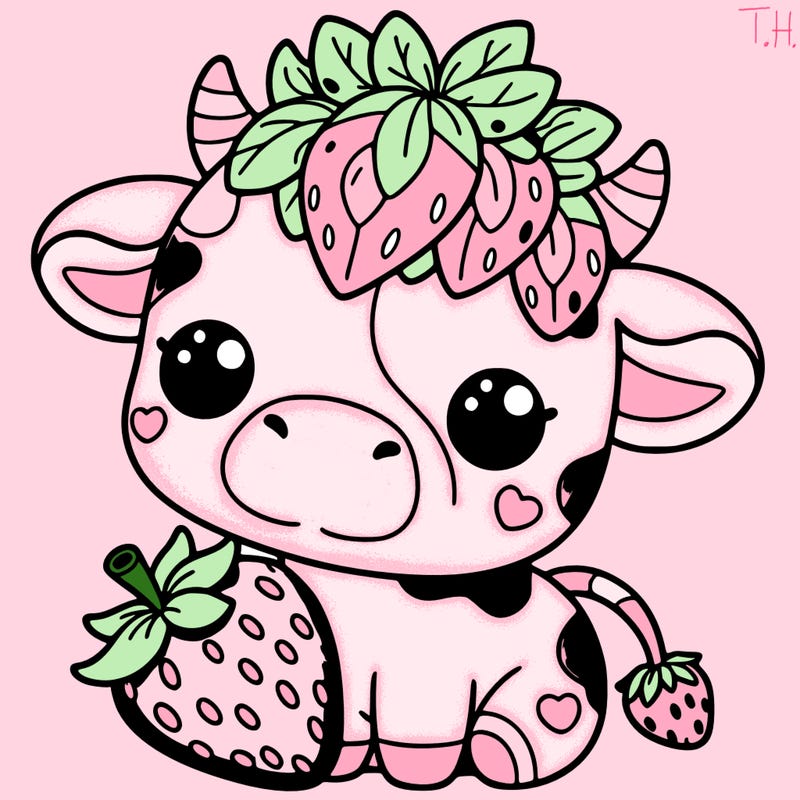 cute strawberry cow