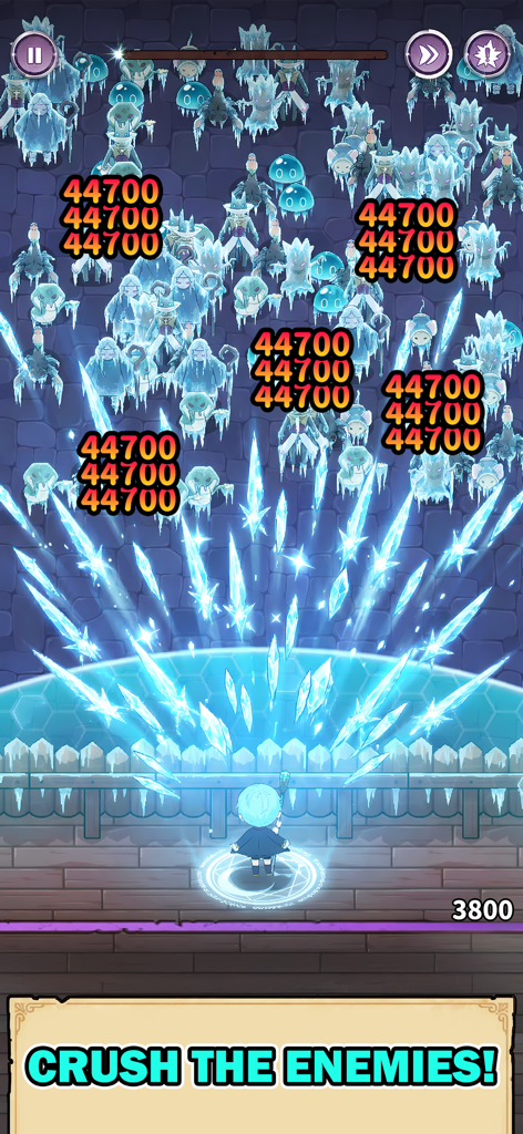 Dark Mage Defense: 66,666 - Dark mage casting a powerful ice spell to crush waves of enemies in Dark Mage Defense 66666