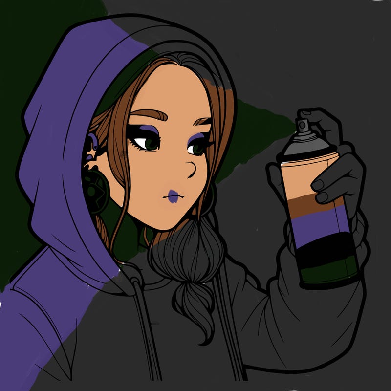 a realistic girl, spray painting