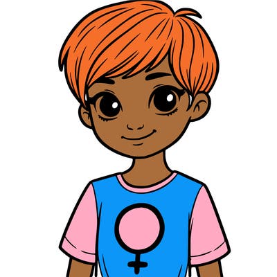 girl with pixie cut and feminist shirt