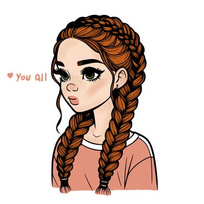 realistic girl with braids