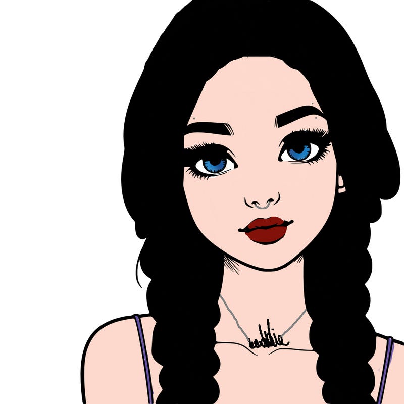 realistic girl with braids