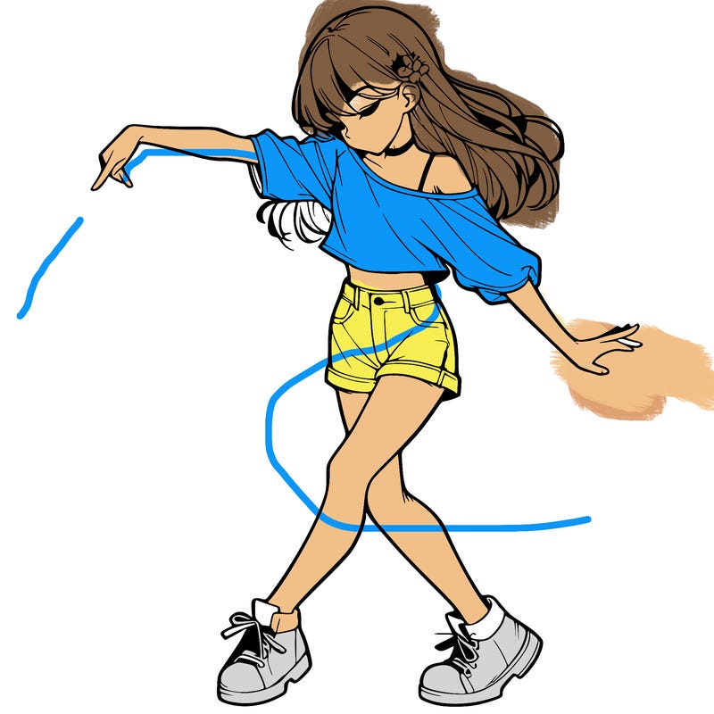 realistic girl danceing