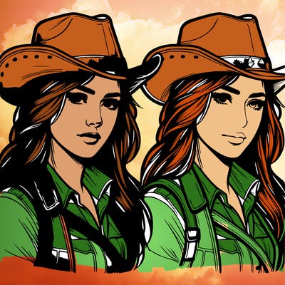 realistic female cowboy