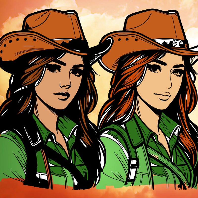 realistic female cowboy