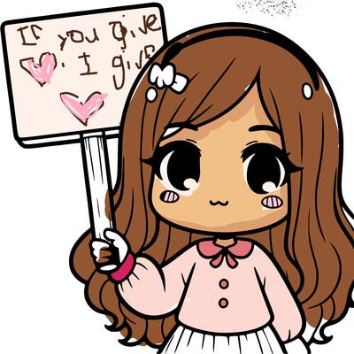 a girl holding a sign