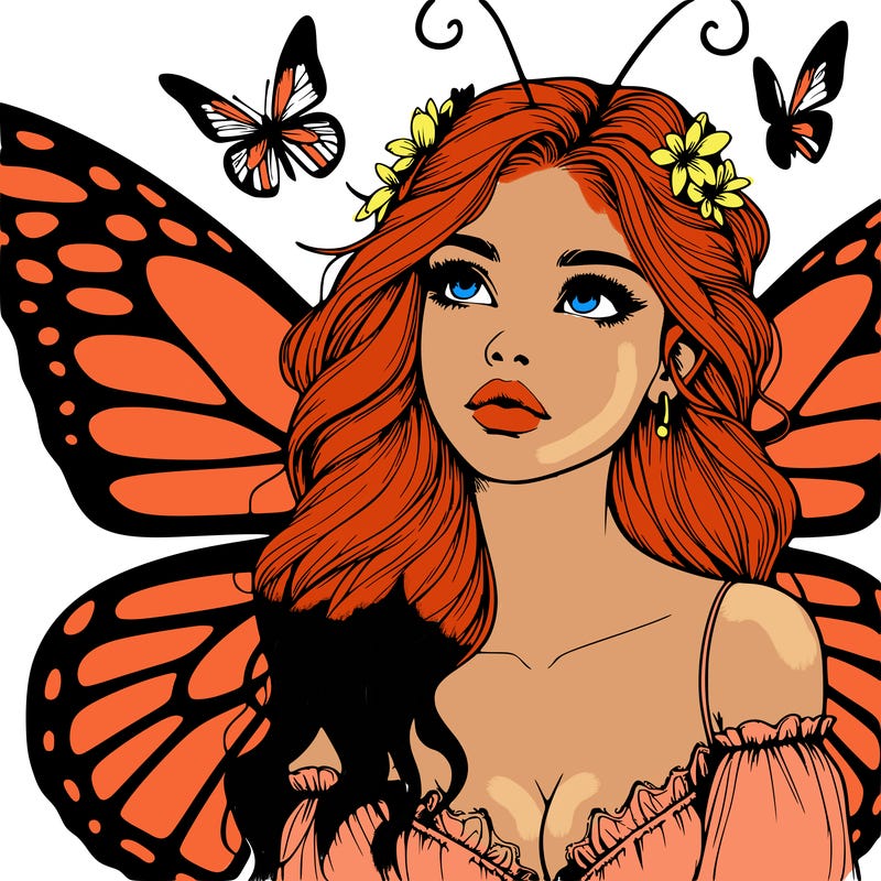 butterfly fairy realistic girl