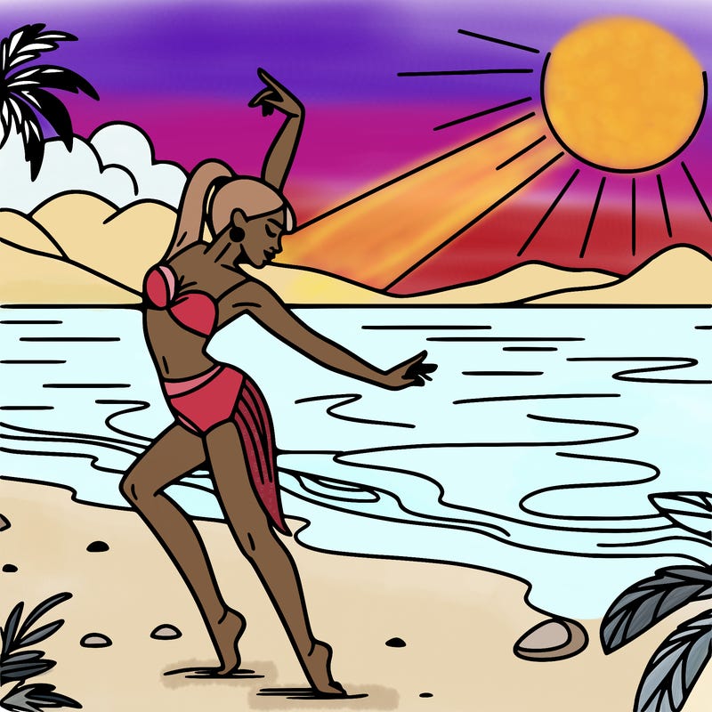 dancer on beach