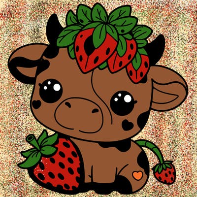 cute strawberry cow