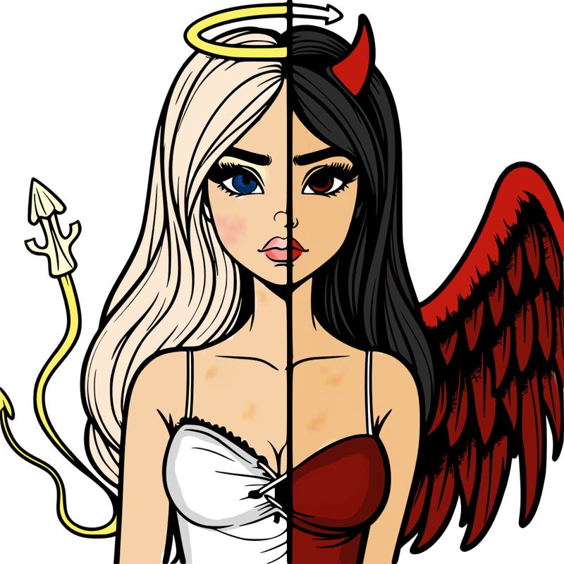 devil vs angel realistic girl