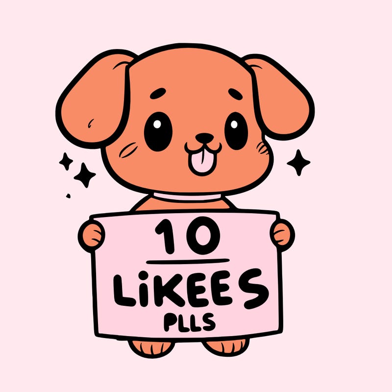 cute dog holding a sign saying 10 likes pls