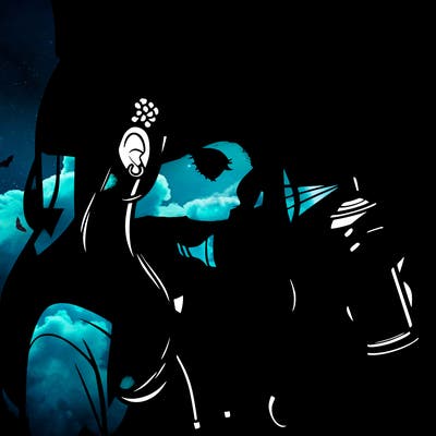 a realistic girl spray painting