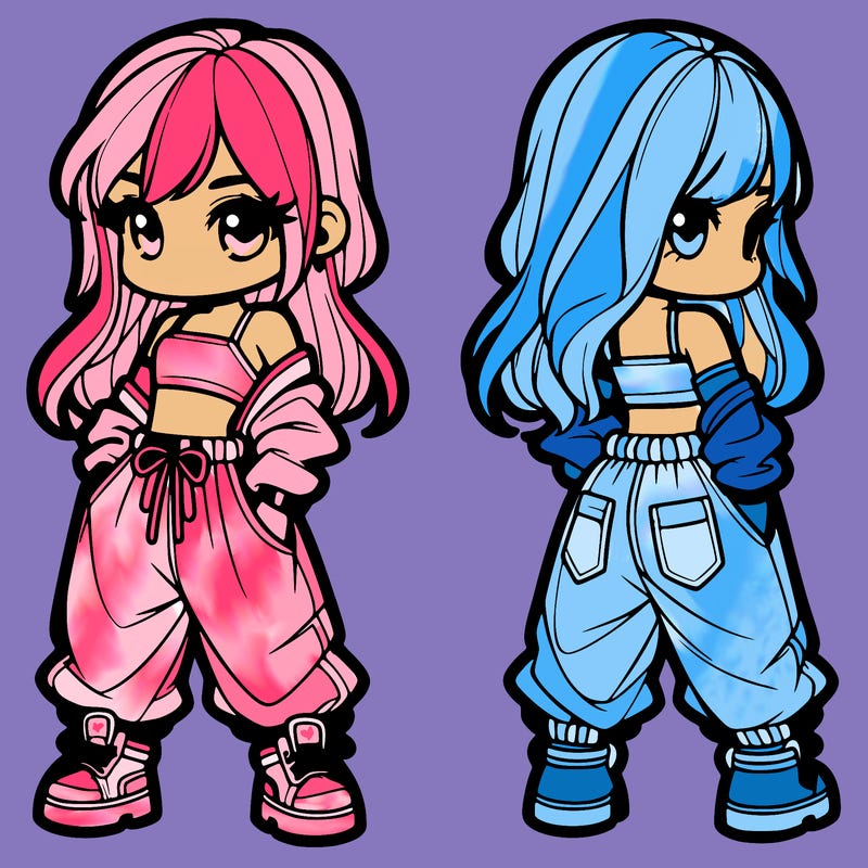 girl in crop top and baggy pants