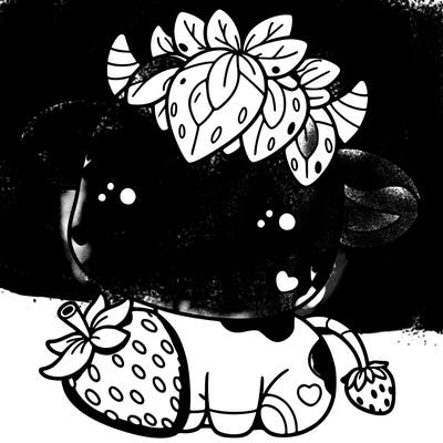 cute strawberry cow