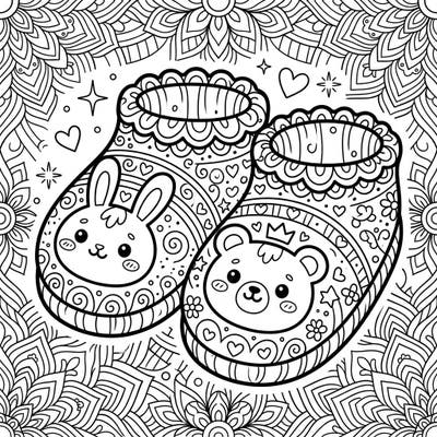 Unwind with this delightful Kawaii Slippers coloring page, designed for adults seeking both charm and intricate detail. Dive into a world of adorable characters and calming patterns for a truly satisfying creative escape.