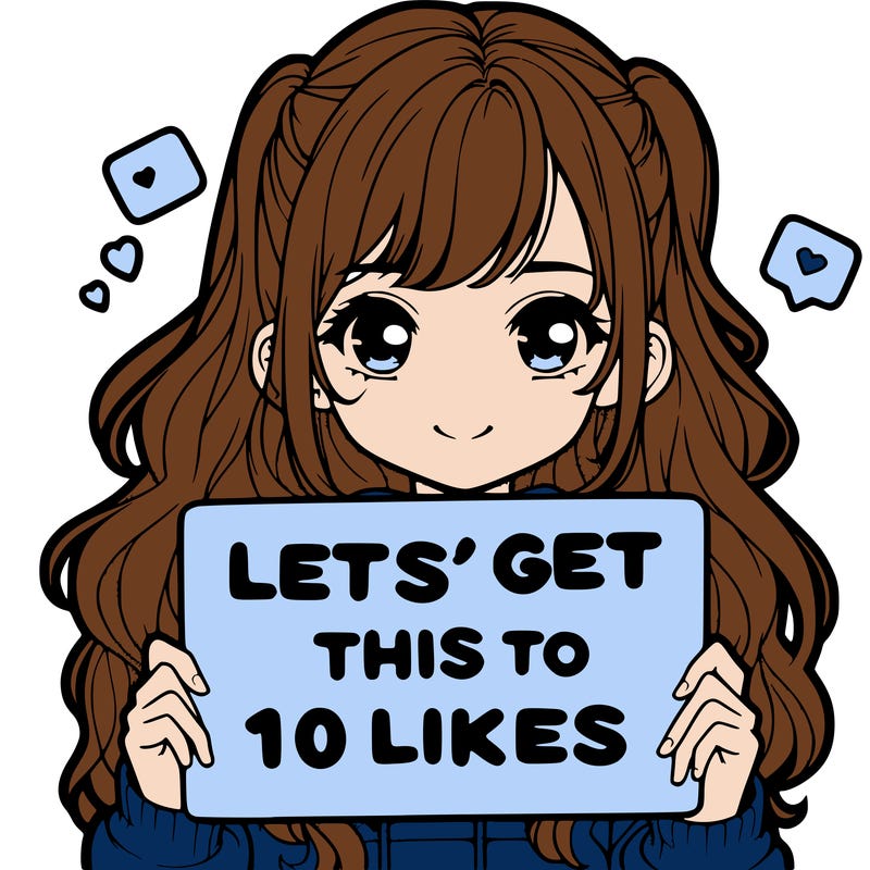 girl holding up sign that says let’s get this to 10 likes realistic