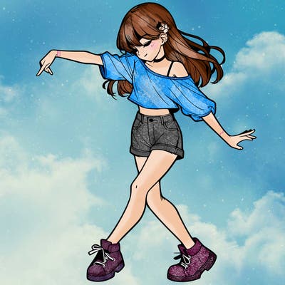 realistic girl danceing