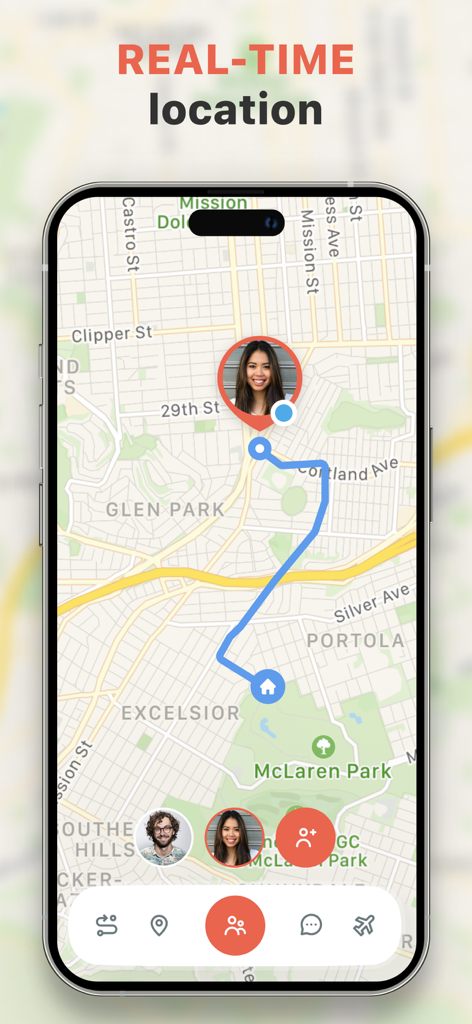 Find my Phone - Family Locator - Echtzeit-Standortverfolgung auf einer Karte in der Familien-Ortungsgerät-App