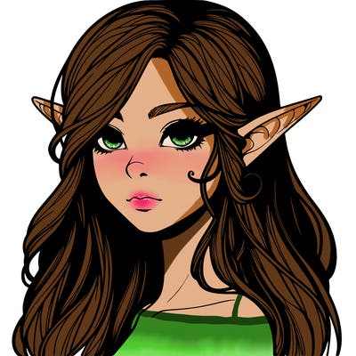 elf girl realistic dark fantasy