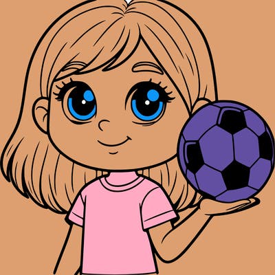 girl holding a soccerball