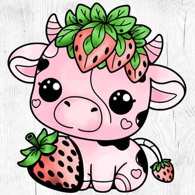 cute strawberry cow