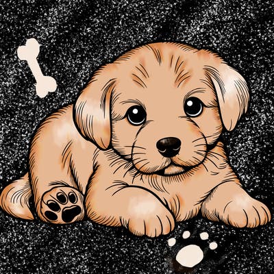 a cute realistic puppy