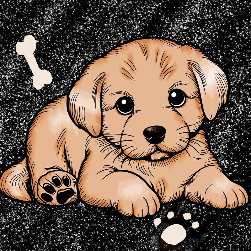 a cute realistic puppy