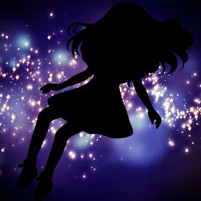 realistic girl floating