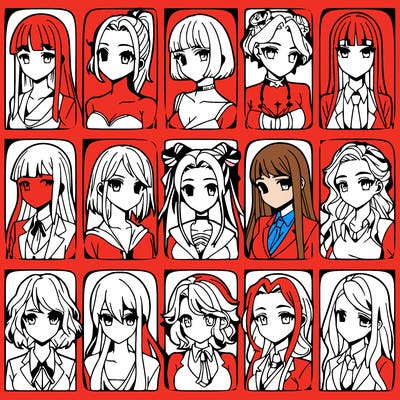 girls that look diffrent anime