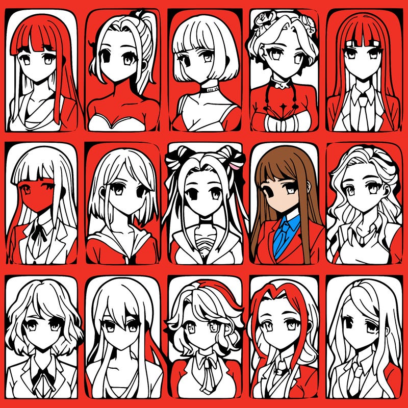 girls that look diffrent anime