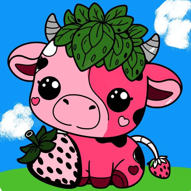 cute strawberry cow