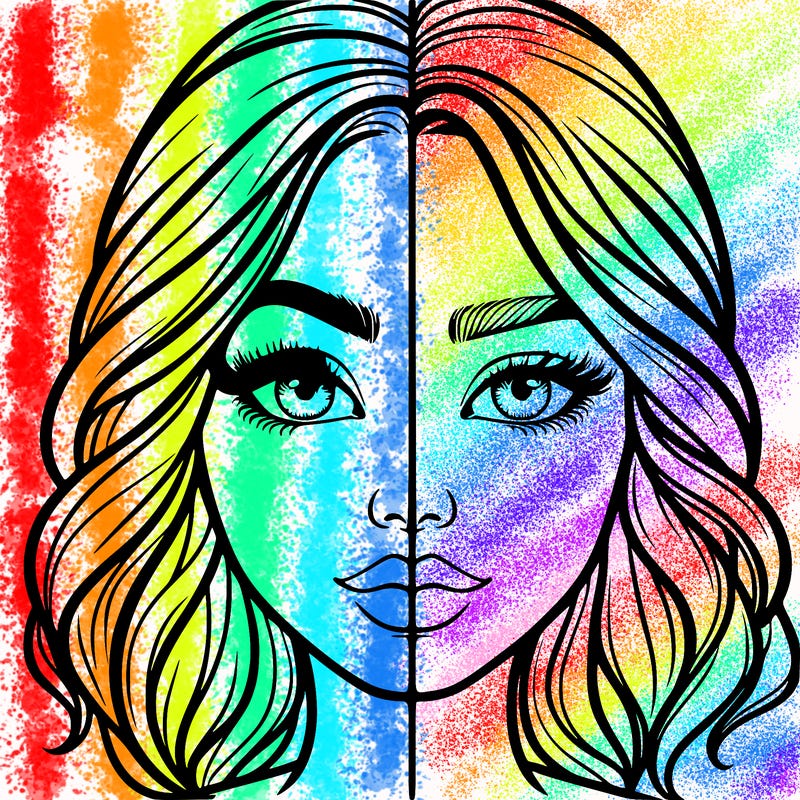 realistic girl split half