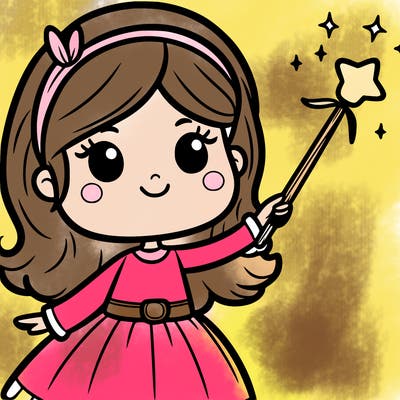 a girl with a wand