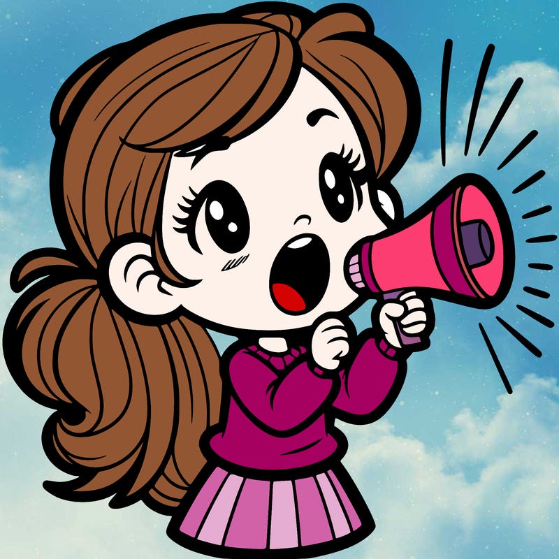 a girl shouting