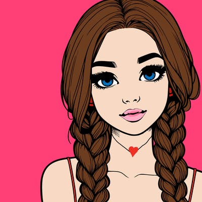 realistic girl with braids