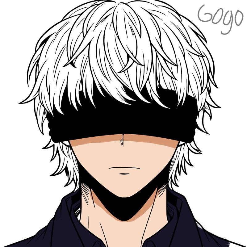 white haired man blindfolded