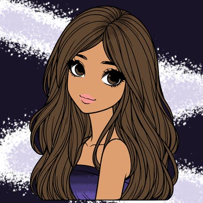 realistic girl with long hair