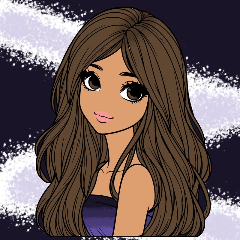 realistic girl with long hair