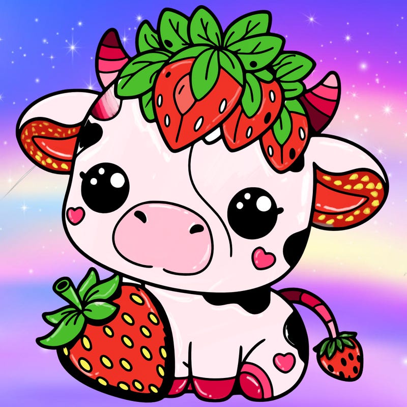 cute strawberry cow