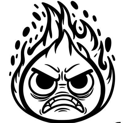 anger face on fire inside out