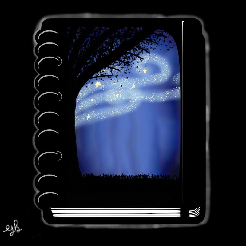 blank, realistic notebook