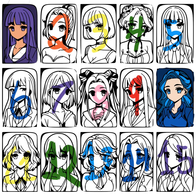 girls that look diffrent anime